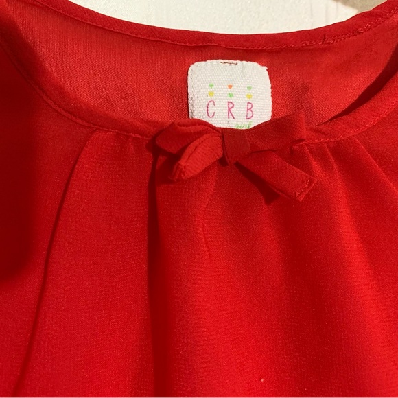 CRB Red Chiffon Girl’s Shirt with Bow - Picture 4 of 6